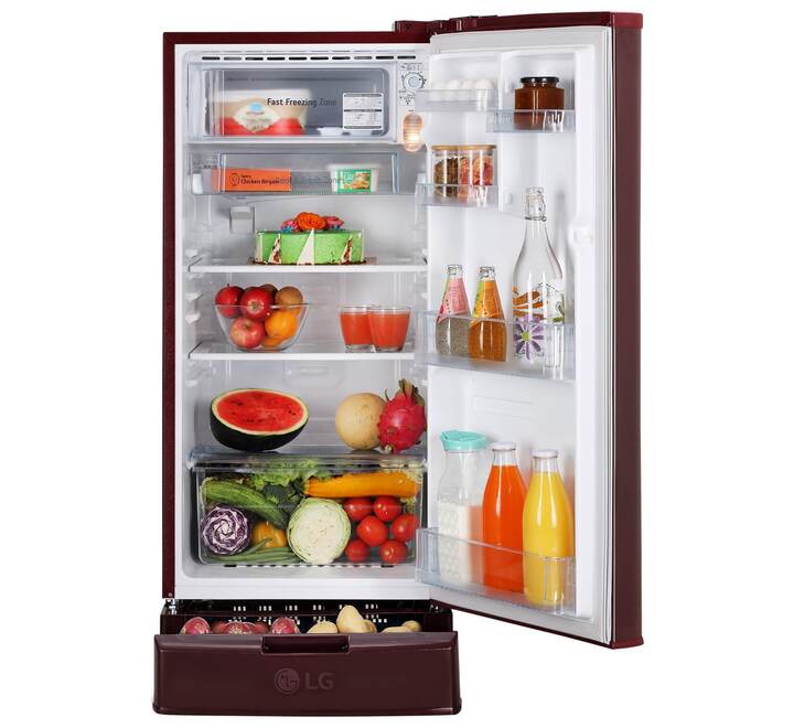 LG 185 Litres 3 Star Direct Cool Single Door Refrigerator with Stabilizer Free Operation (GLD199OSED.ASEZEBN)